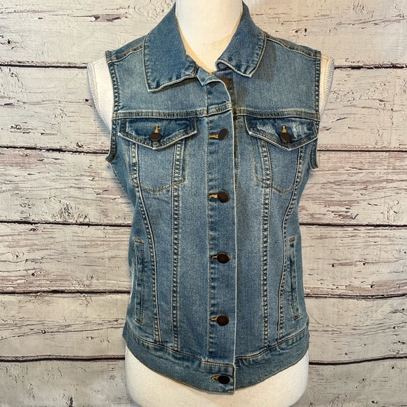 RWGSNB Heren Denim Vest, Denim Vest Gilet Casual Ripped Vintage Biker